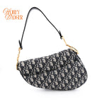 Dior Saddle Bag Oblique Jacquard Blue Rank A