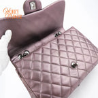 Chanel Classic Flap Jumbo Lambskin Metallic Grey Purple Rank AB