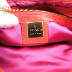 Fendi Baguette Suede Orange Glitter FF Buckle Gold Hardware Rank AB