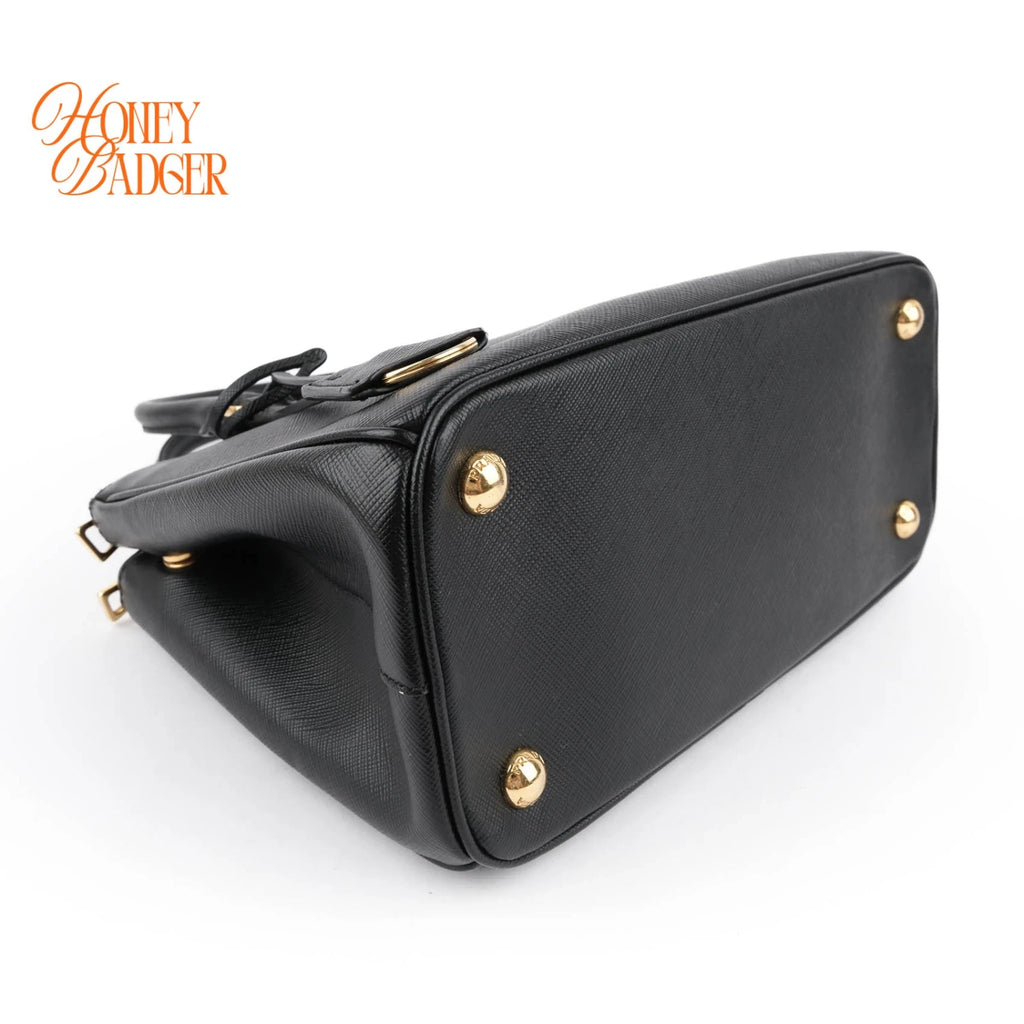 Prada Galleria Small Saffiano Leather 2WAY Bag Black Nero