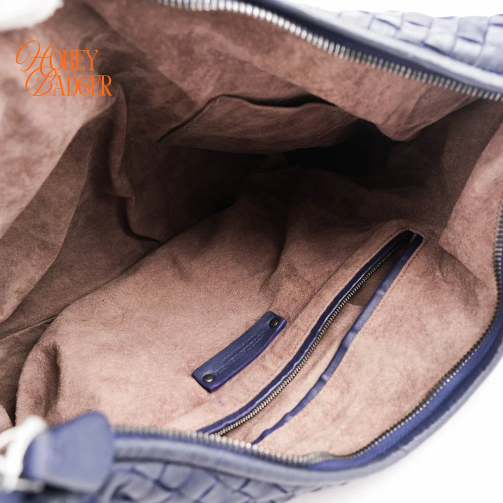 Bottega Veneta Large Veneta Hobo Intrecciato Nappa Navy Rank A