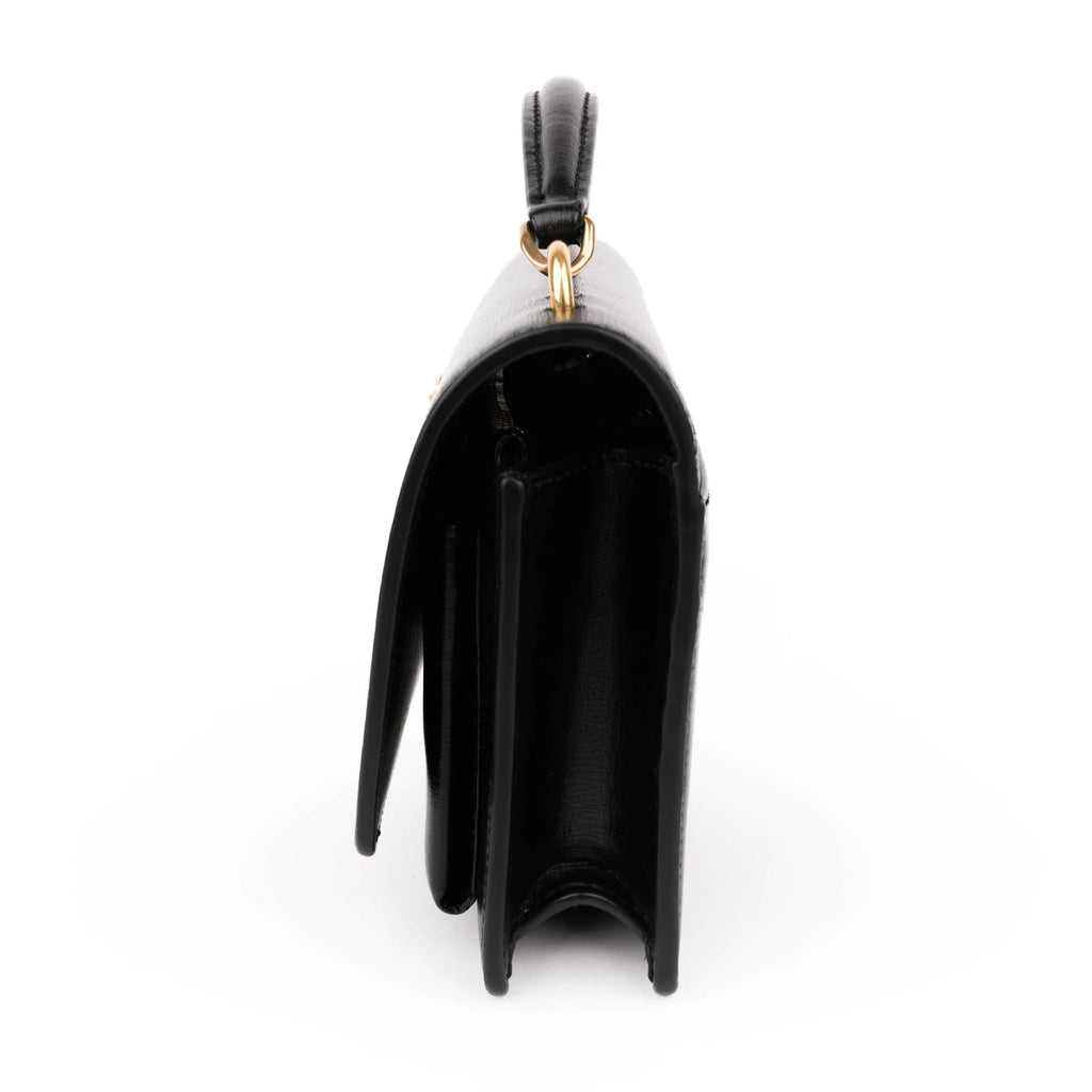 Saint Laurent Sunset Small Leather Black Gold Hardware Rank A