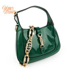 Gucci Jackie 1961 Mini Chain Shoulder Bag Green Patent Leather 699651