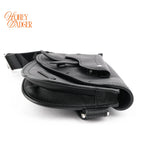 Dior Saddle Pouch Grained Calfskin Black Silver Hardware Rank A