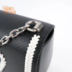Louis Vuitton Twist MM Epi Leather Black White Braided Heart Rank A