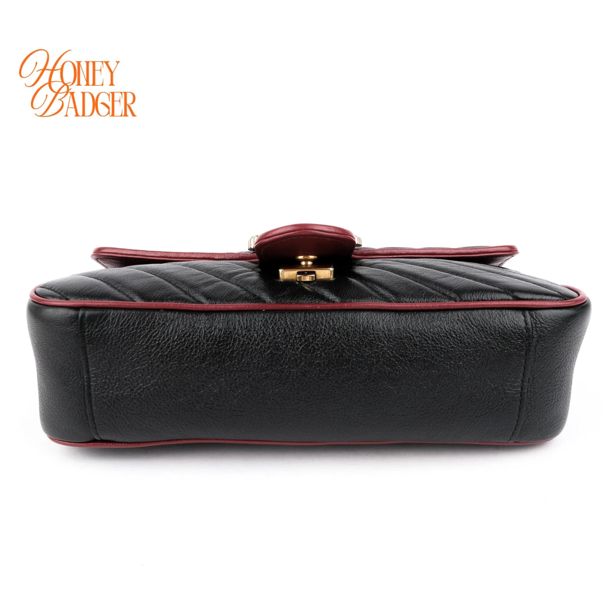 Gucci GG Marmont Small Quilted Leather Black/Red Rank A