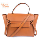 Celine Belt Bag Mini Tan Brown Calfskin Leather 2-Way Bag Rank AB