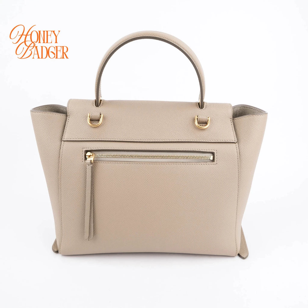 Celine Belt Bag Medium Beige Leather 2Way Handbag Rank A