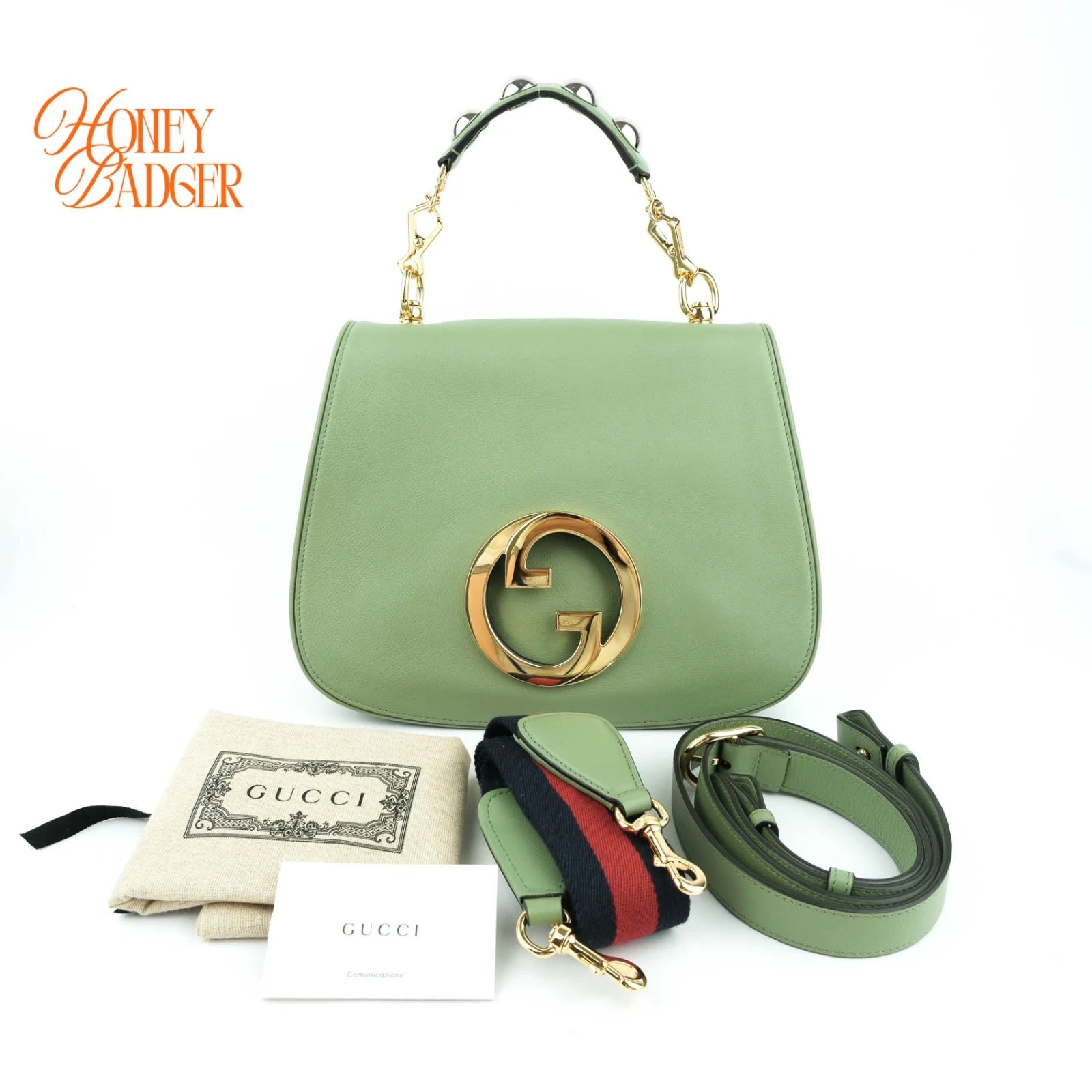 Gucci Blondie Medium Leather Green Rank A