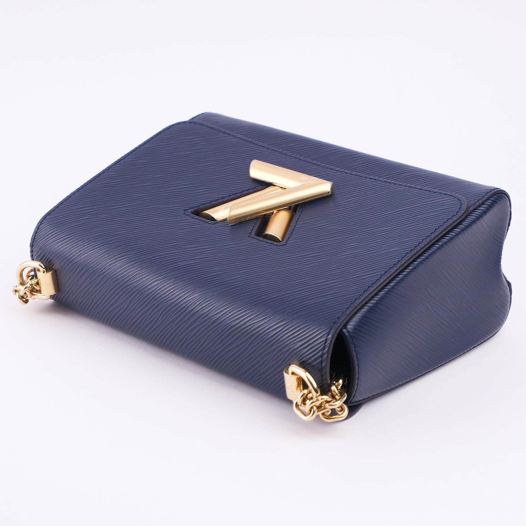 Louis Vuitton Epi Twist MM Blue Gold Hardware Shoulder Bag M53090