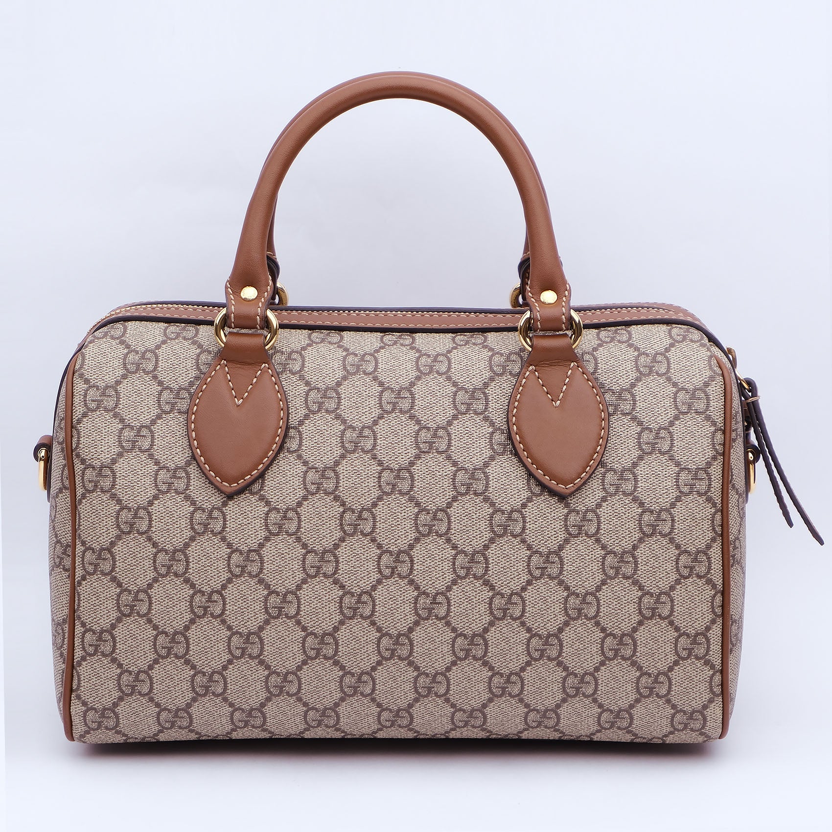 Gucci GG Supreme Linea A Boston Bag With Butterfly Embroidery