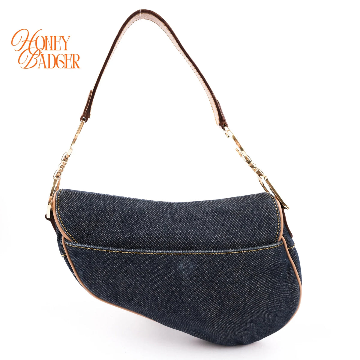 Dior Vintage Saddle Bag Denim/Blue Rank AB
