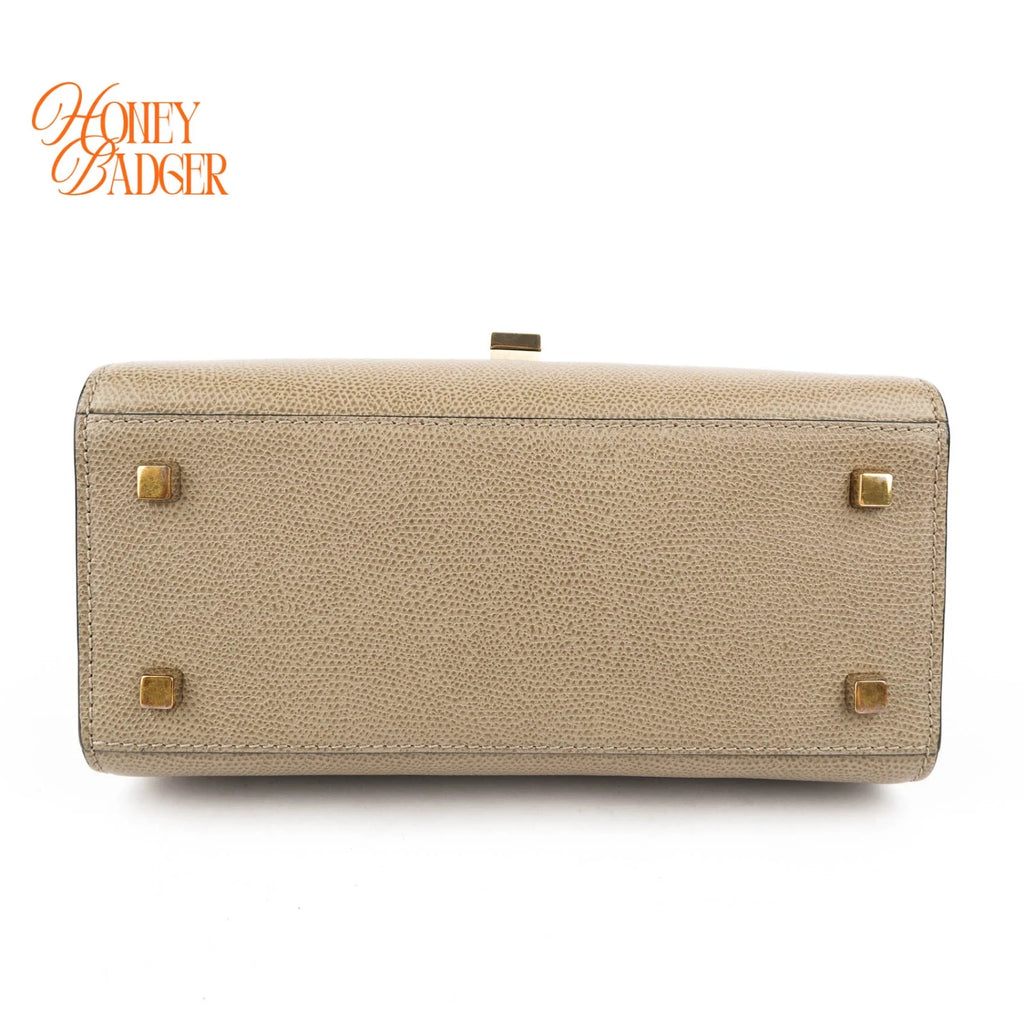 Valextra Iside Mini Millepunte Calfskin Beige Cachemire Gold Hardware Rank A