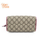 Gucci GG Supreme Mini 2Way Shoulder Bag Beige Red Gold Hardware Rank AB