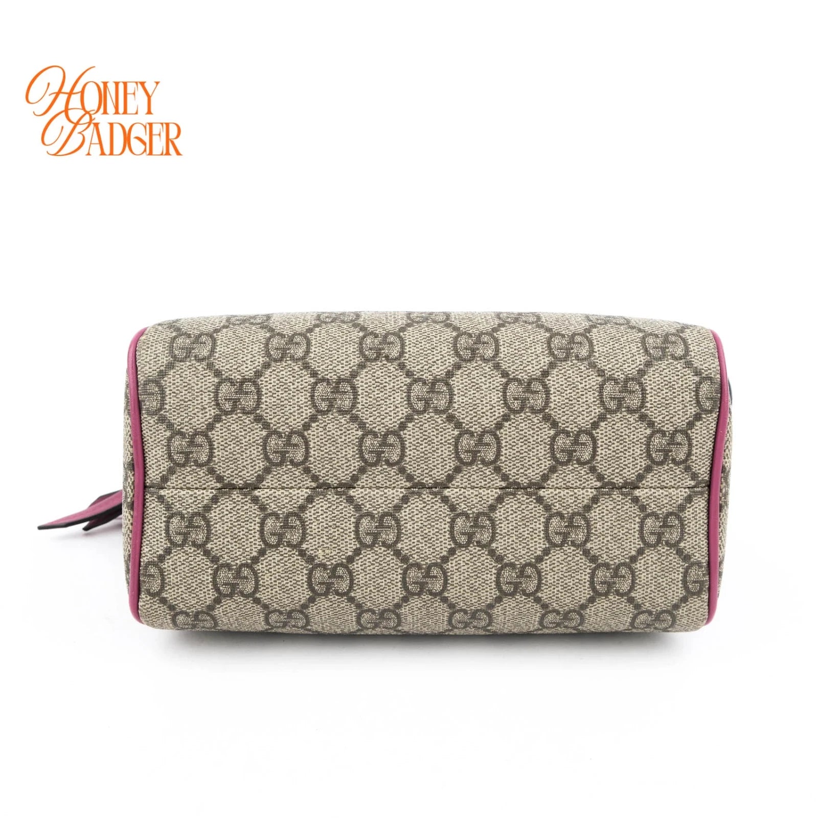 Gucci GG Supreme Mini 2Way Shoulder Bag Beige Red Gold Hardware Rank AB