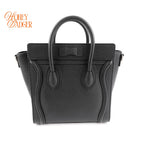 Celine Luggage Nano Leather Bag Black Rank A