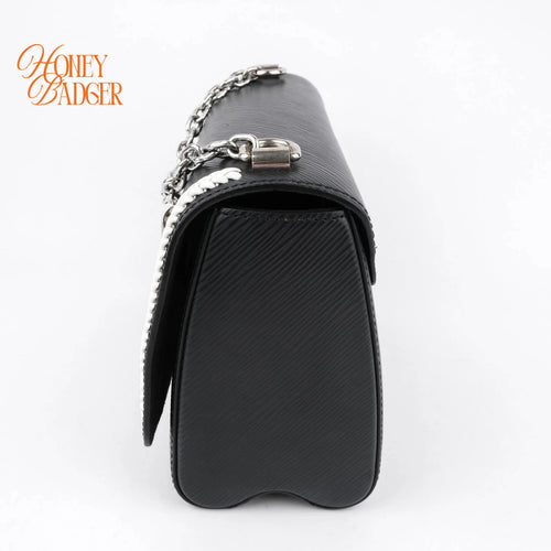 Louis Vuitton Twist MM Epi Leather Black White Braided Heart Rank A