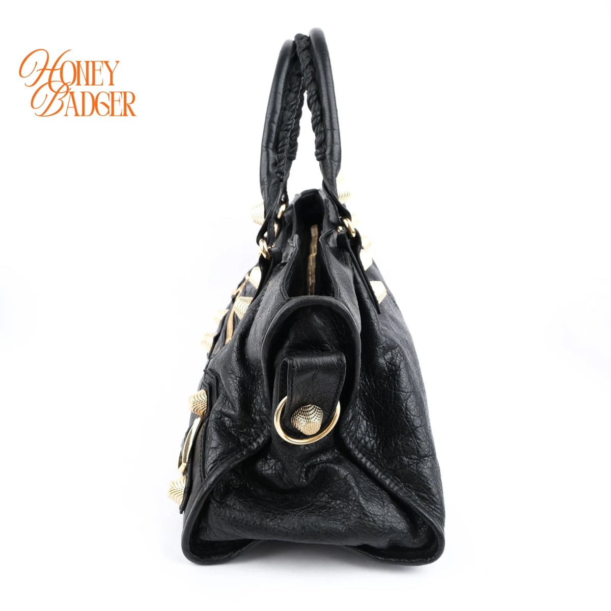 Balenciaga Giant 21 Part Time Black Leather 2-Way Handbag Shoulder Bag Rank AB
