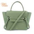 Celine Belt Bag Medium Grained Calfskin Green Gold Hardware Rank A