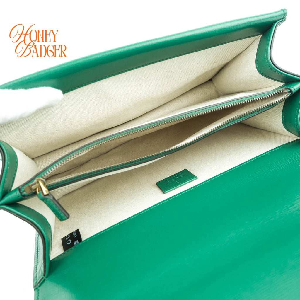 Gucci Dionysus Small Shoulder Bag Calfskin Emerald Green Two-Tone Hardware Rank A