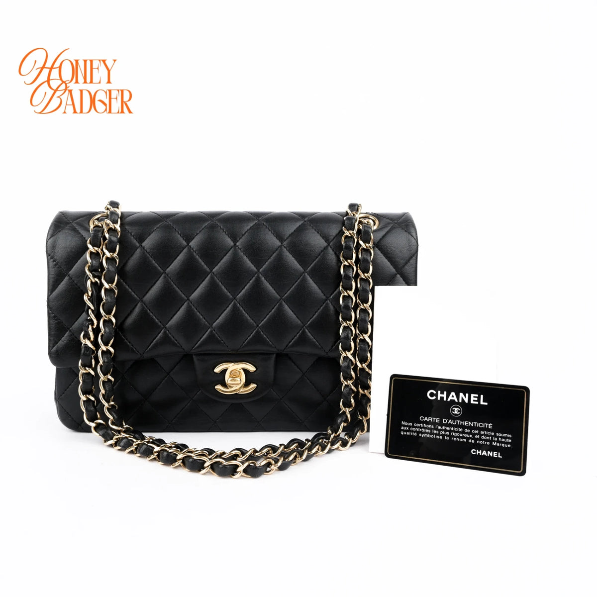 Chanel Matelasse 25 Double Flap Double Chain Leather Black Rank AB