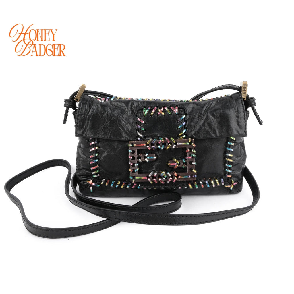 Fendi Baguette Mini Black Leather Rank A