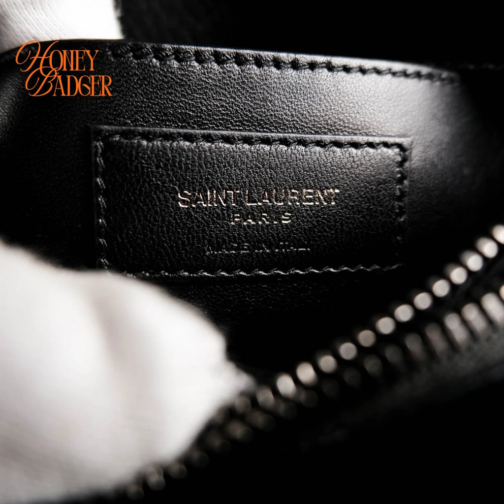 Saint Laurent College Medium Chevron Quilted Leather Black Silver Hardware