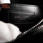 Saint Laurent College Medium Chevron Quilted Leather Black Silver Hardware