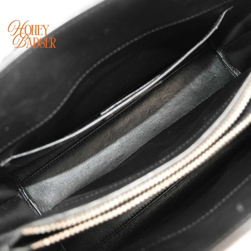 Saint Laurent Baby Sac de Jour Patch Embellished Calf Leather Black Rank A