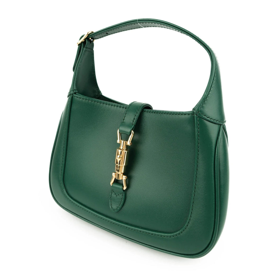 Gucci Jackie 1961 Mini Leather Emerald Green Gold Hardware Rank S