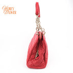 Dior Soft Shopping Tote Cannage Lambskin Red Gold Hardware Rank AB