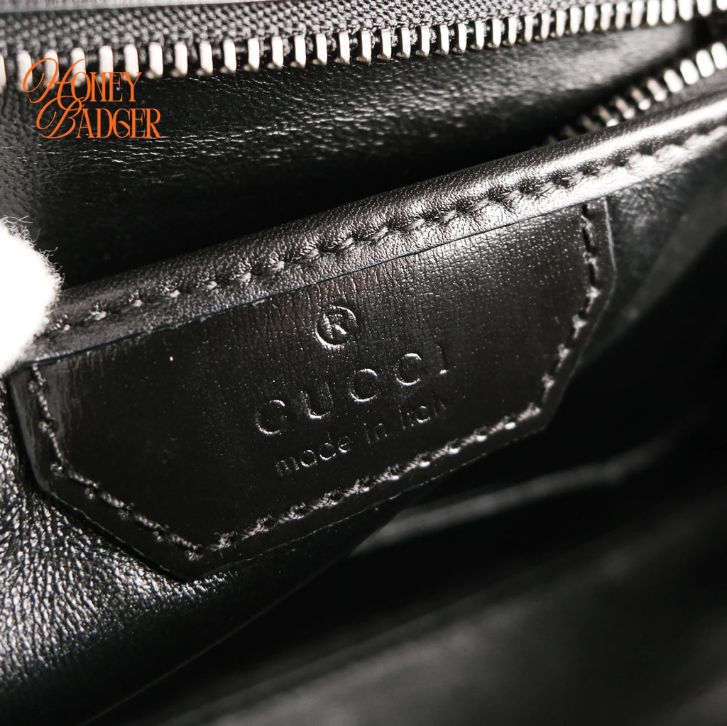 Gucci Bamboo 1947 Small Black Leather 2-Way Bag Rank AB