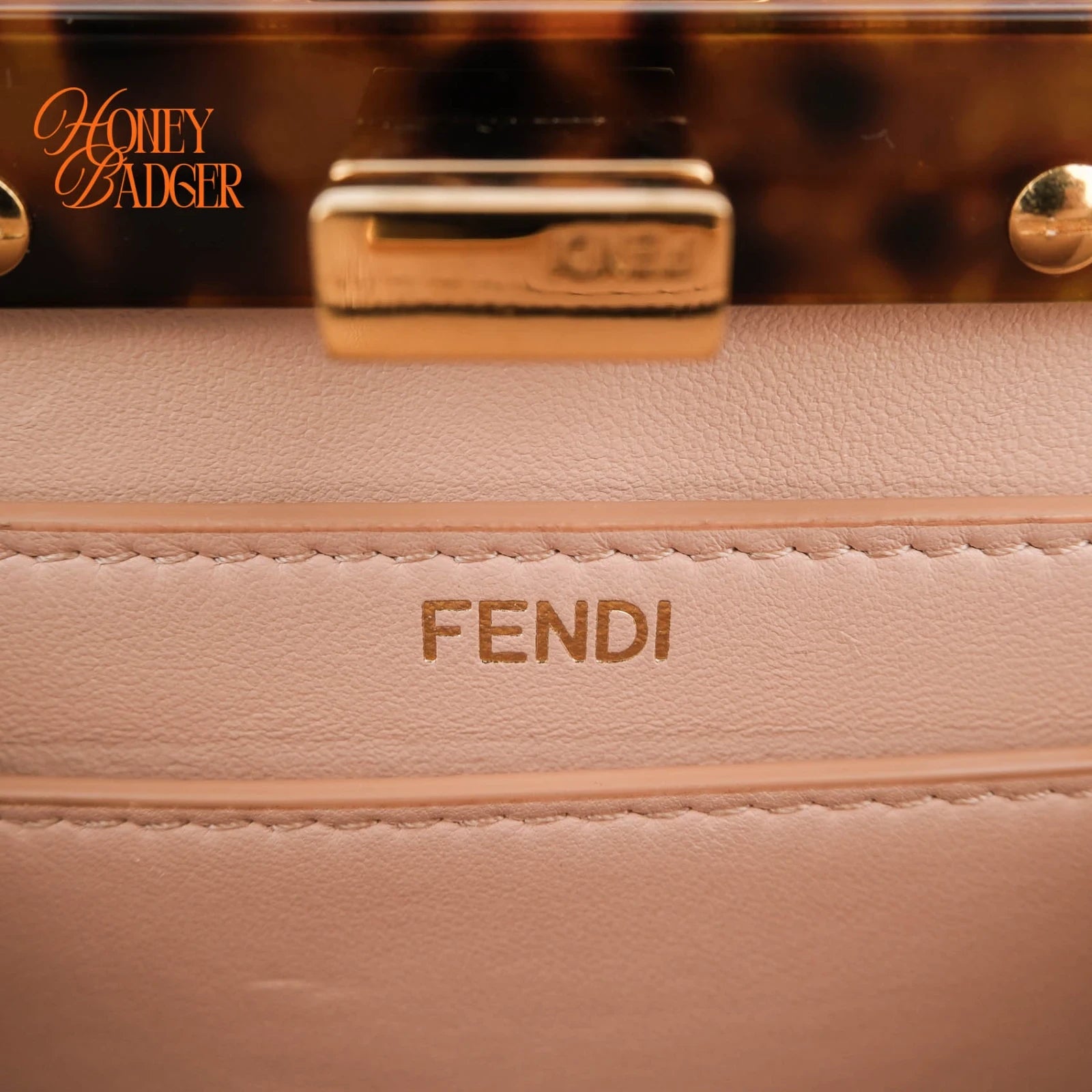 Fendi Peekaboo ISeeU Petite Handbag Pink Leather 2WAY Bag 8BN335