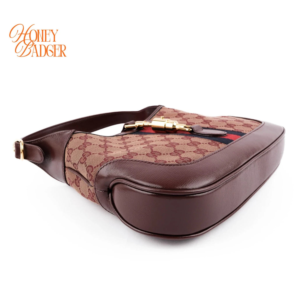 Gucci Jackie 1961 GG Canvas and Leather Burgundy Rank S