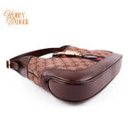 Gucci Jackie 1961 GG Canvas and Leather Burgundy Rank S