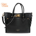 Louis Vuitton On My Side MM Calfskin Black Monogram Tufting Gold Hardware Rank AB