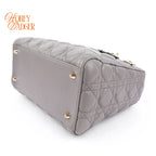 Dior Lady Dior Medium Cannage Lambskin Gray Rank A