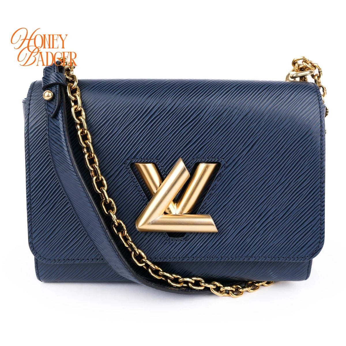 Louis Vuitton Twist MM Epi Leather Navy Gold Hardware Rank A