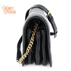Saint Laurent Becky Matelassé Leather Shoulder Bag Black Gold Hardware Rank A