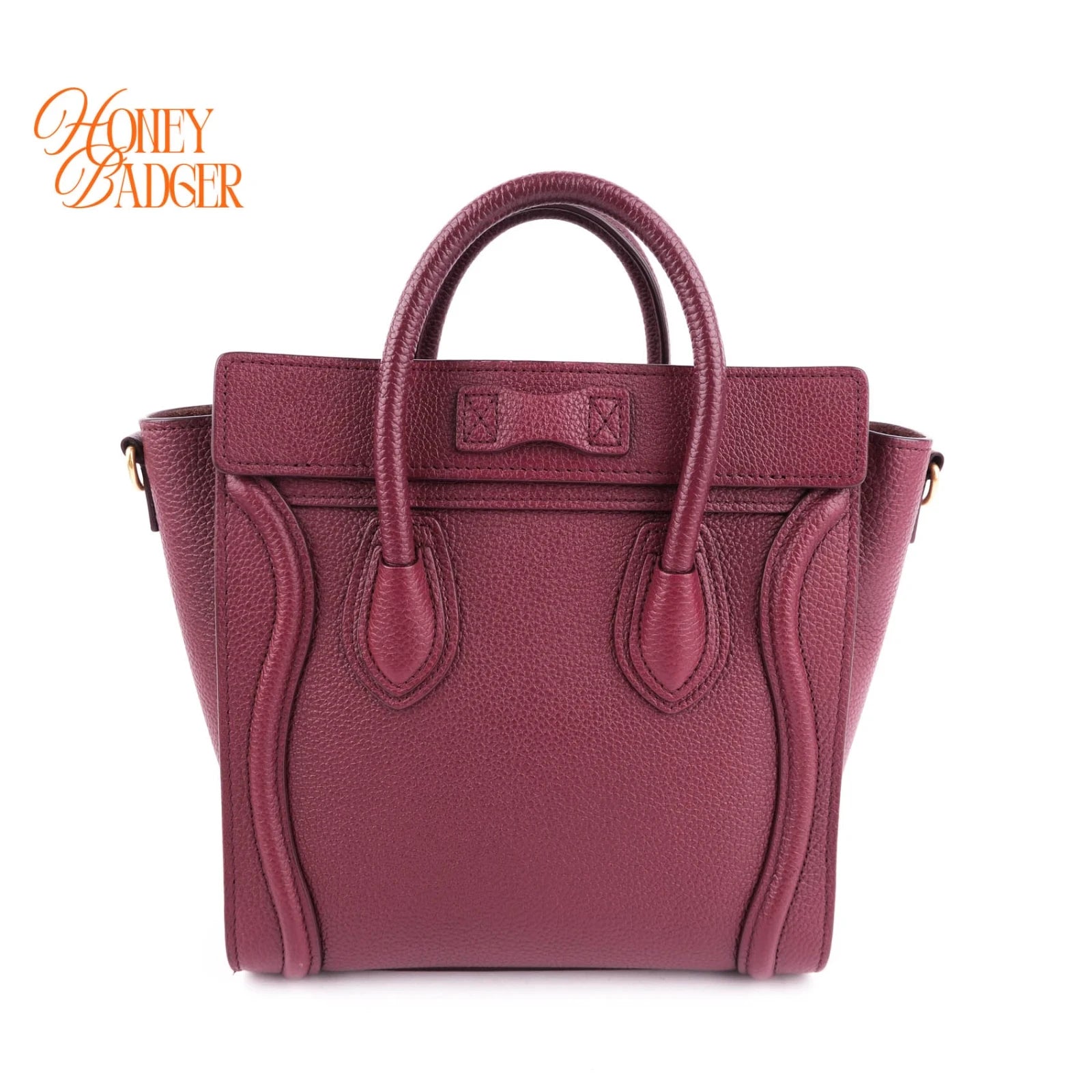 Celine Luggage Nano Red Leather Rank A