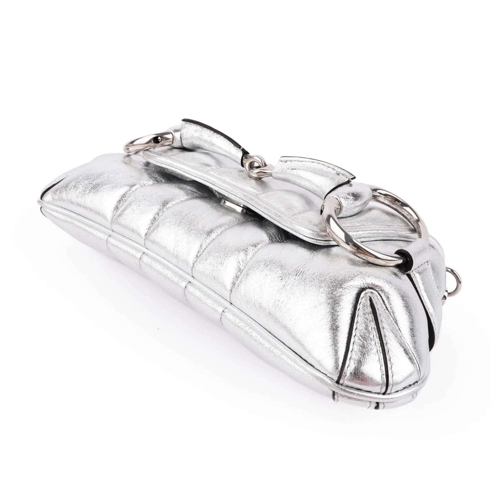 Gucci Horsebit 1955 Small Leather Silver Rank S