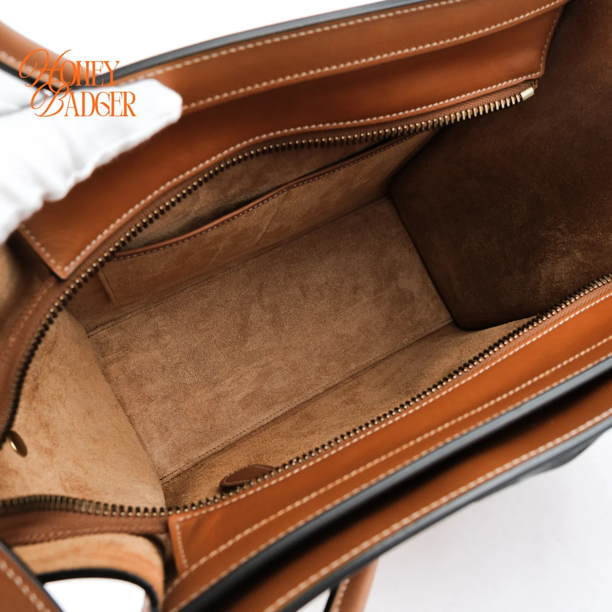 Celine Luggage Micro Smooth Calfskin Brown Gold Hardware Rank B