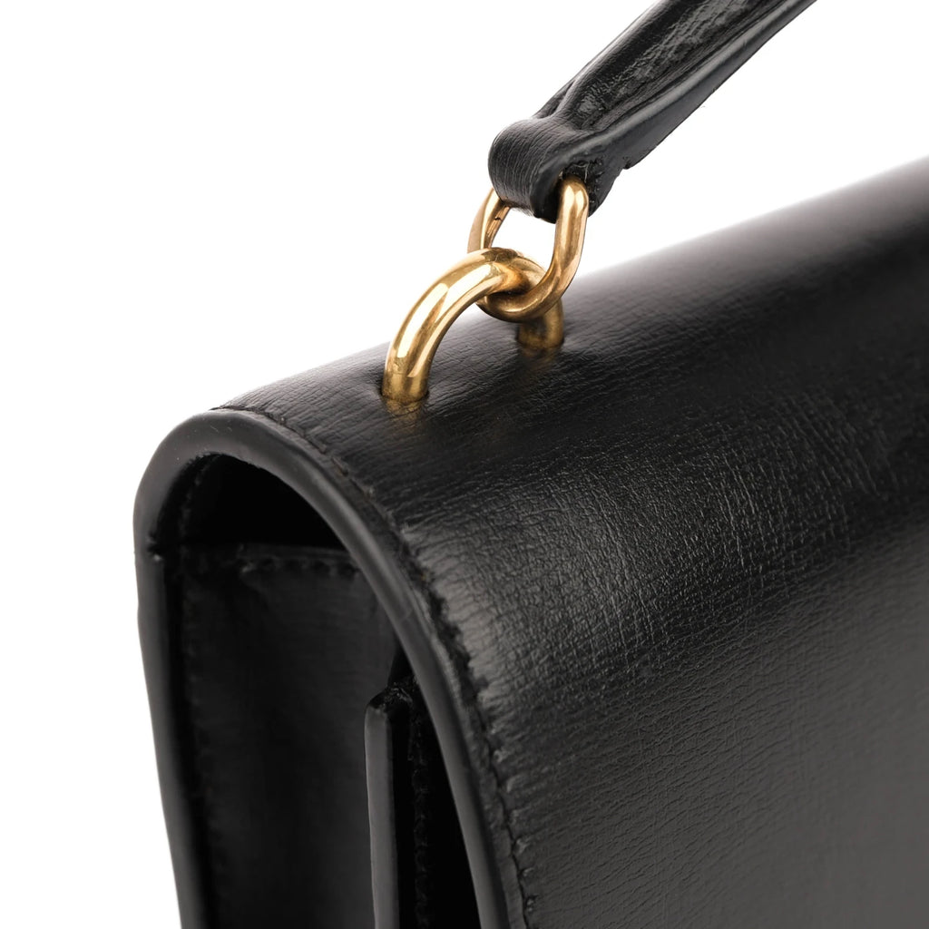 Saint Laurent Sunset Small Leather Black Gold Hardware Rank A