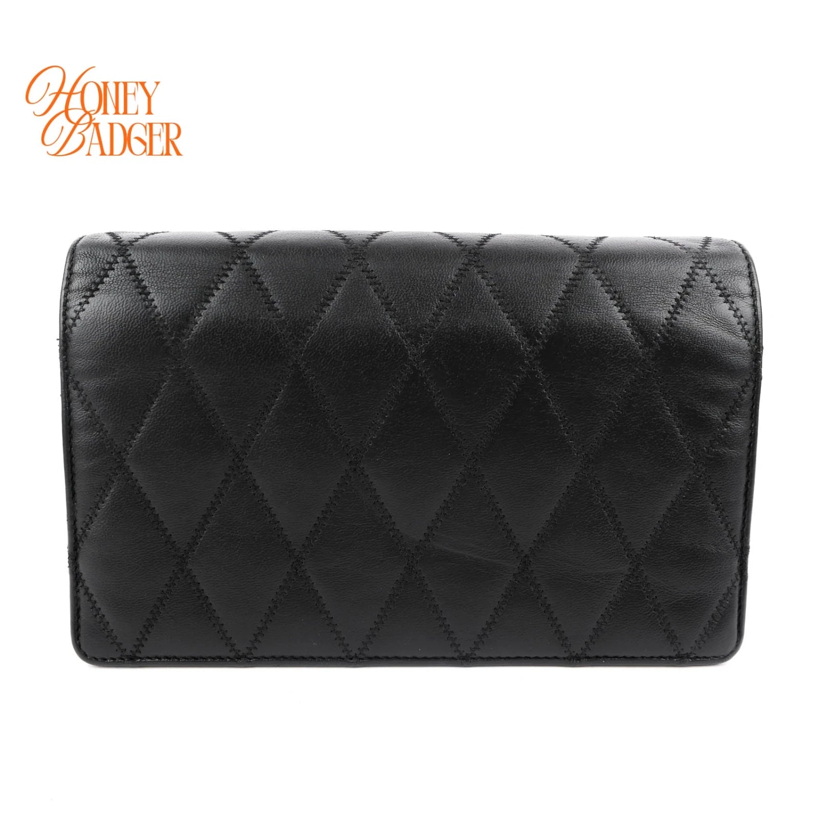 Saint Laurent Becky Matelassé Leather Shoulder Bag Black Gold Hardware Rank A