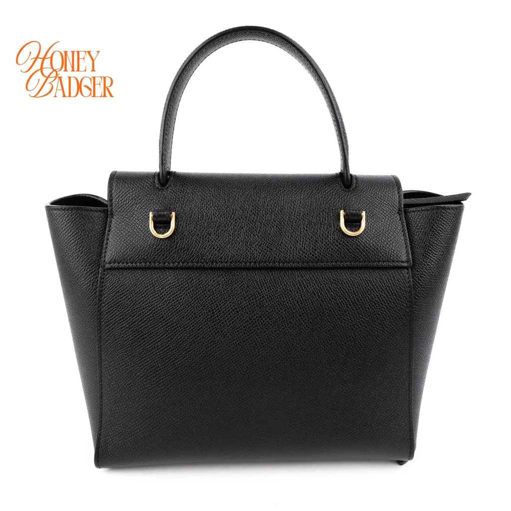 Celine Nano Belt Bag Grained Calfskin Black Gold Hardware Rank A