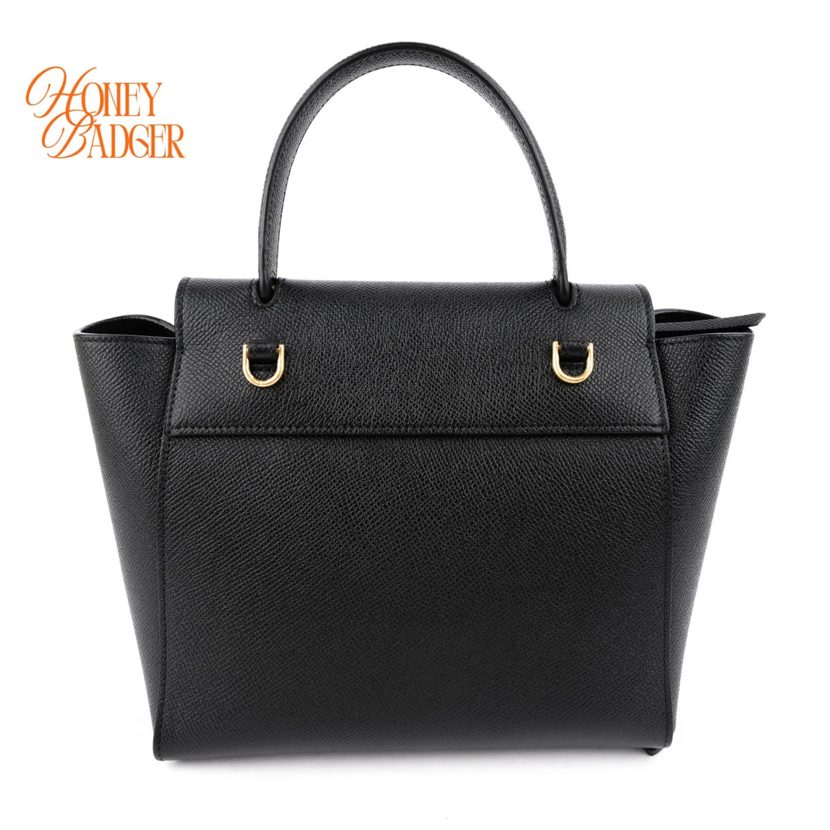 Celine Nano Belt Bag Grained Calfskin Black Gold Hardware Rank A