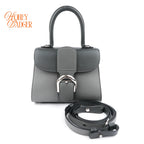 Delvaux Brillant Mini Box Calf Bicolor Grey Palladium Hardware Rank A