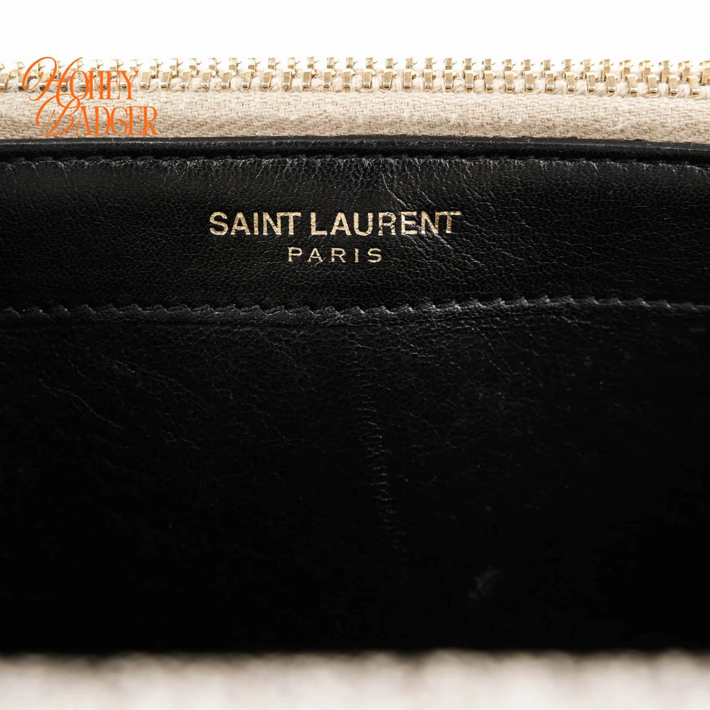 Saint Laurent Kate Small Tassel Chain Shoulder Bag Metallic Silver Leather