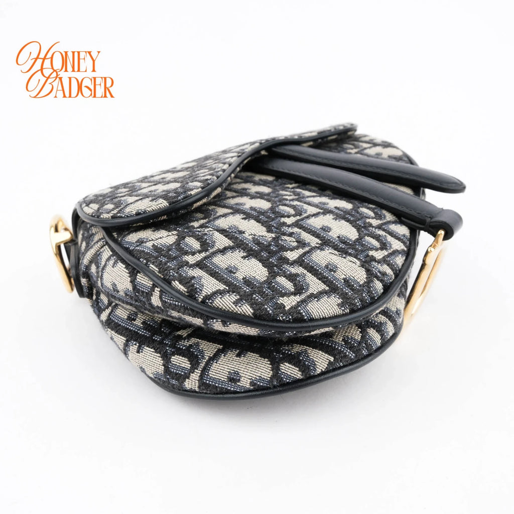Dior Saddle Small Oblique Jacquard Blue Rank A
