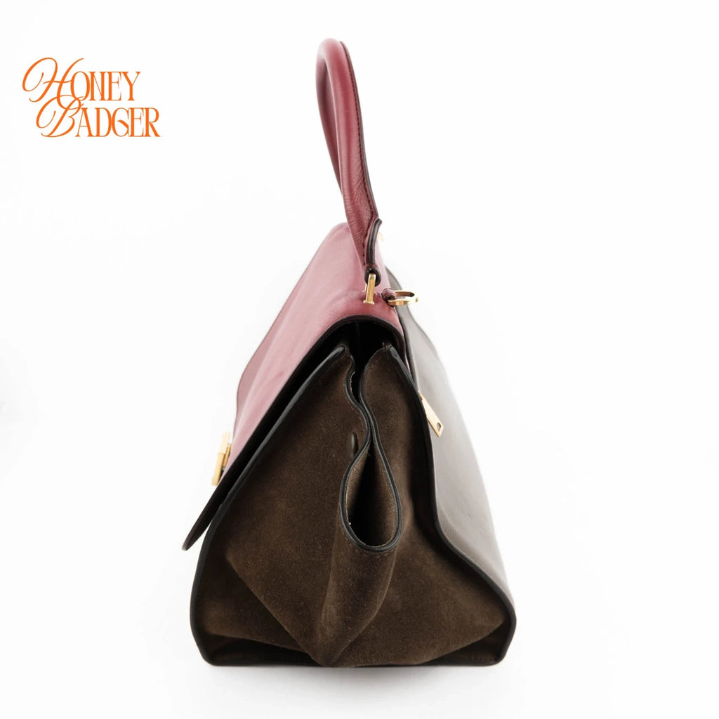 Celine Trapeze Leather and Suede Multicolor Rank A